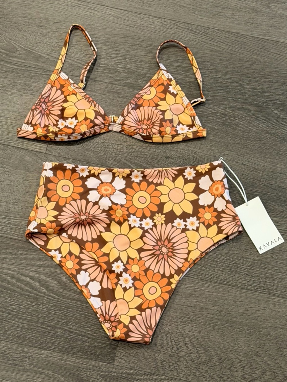 Kavala Floral Power Kalani Bikini Top + Samet Bottom in Sz S NWT's Floral Surf